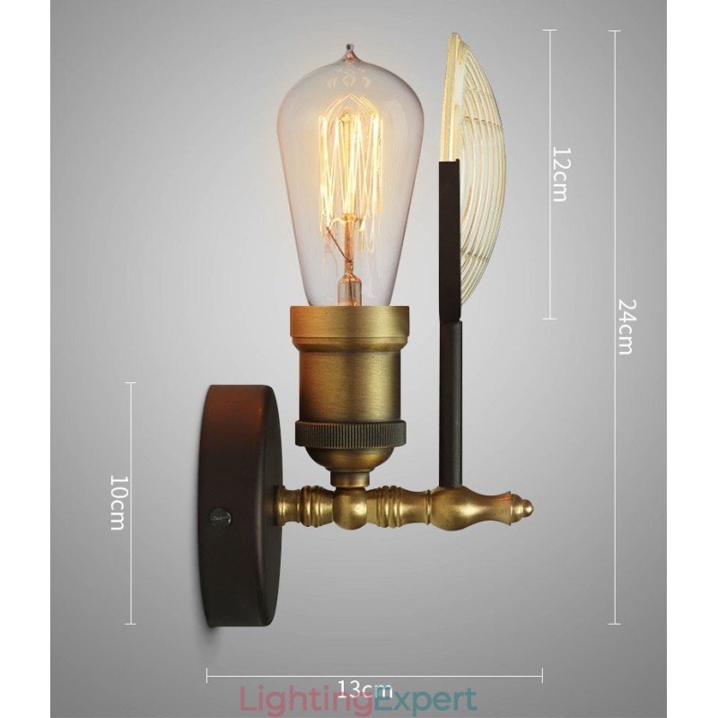 1 Light Rustic Retro Vintage Wall Light with Glass Shade Special for Hotel Office Showroom Living Room Dinning Room