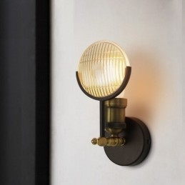 1 Light Rustic Retro Vintage Wall Light with Glass Shade Special for Hotel Office Showroom Living Room Dinning Room