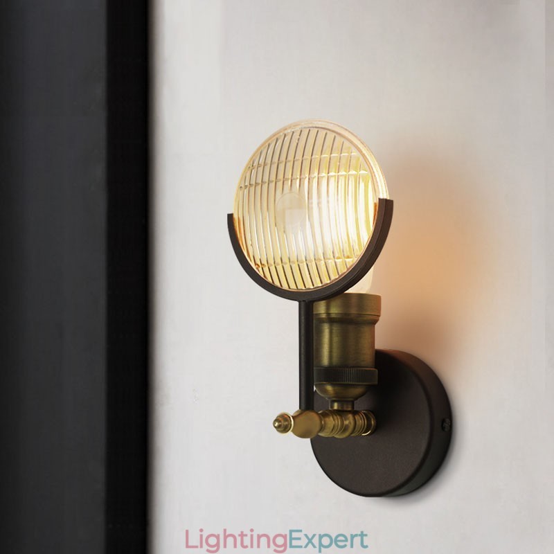 1 Light Rustic Retro Vintage Wall Light with Glass Shade Special for Hotel Office Showroom Living Room Dinning Room