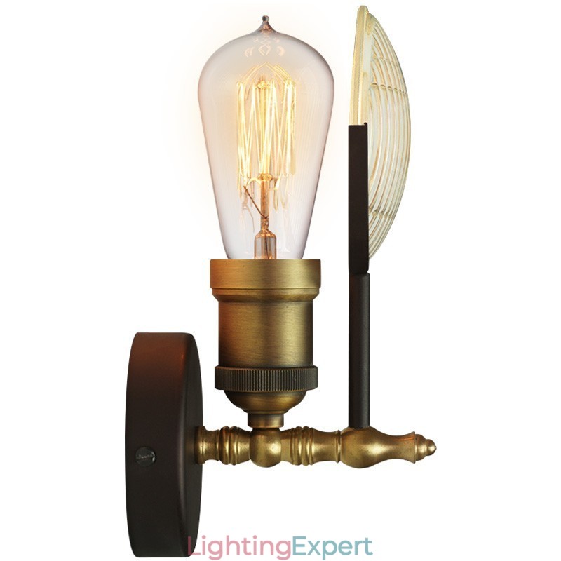1 Light Rustic Retro Vintage Wall Light with Glass Shade Special for Hotel Office Showroom Living Room Dinning Room