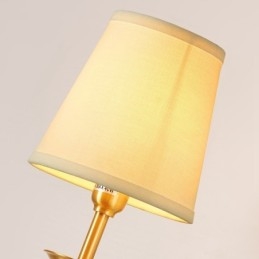 Pure Brass Luxurious Rustic Retro Vintage 1 Light Candle Wall Light with Fabric Shade Special for Hotel Bedroom Showroom Living Room Dinning Room