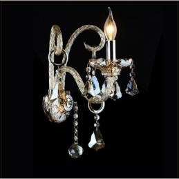 1 Light Matching Cognac Color K9 Crystal Candle Retro Glass Wall Light