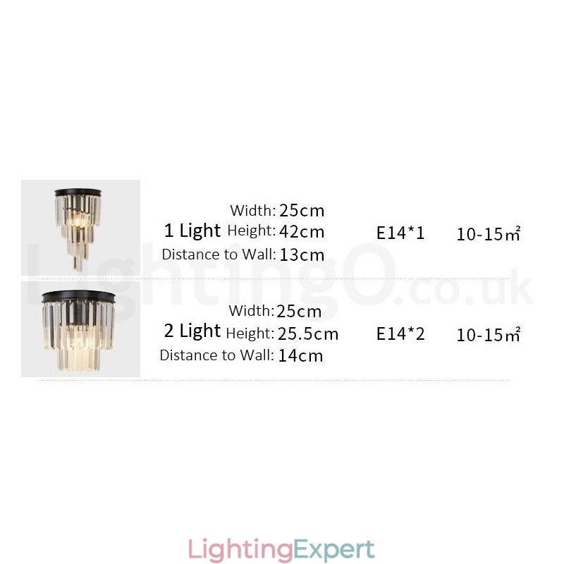 Modern Luxury K9 Crystal Wall Light with Crystal Shade