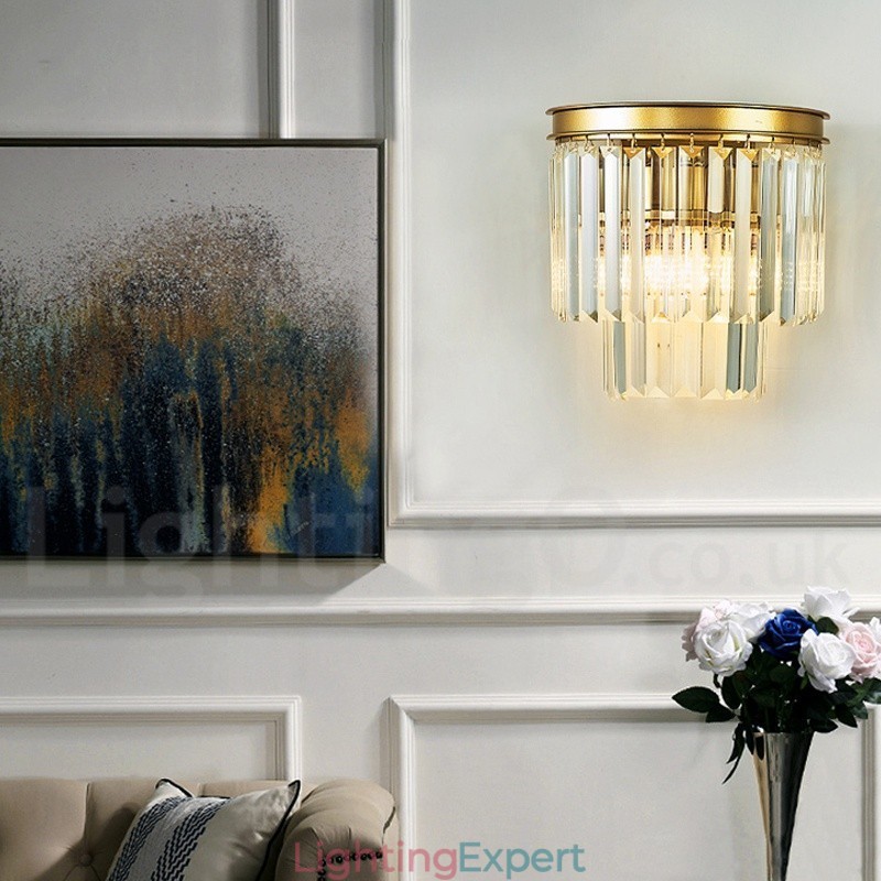 Modern Luxury K9 Crystal Wall Light with Crystal Shade