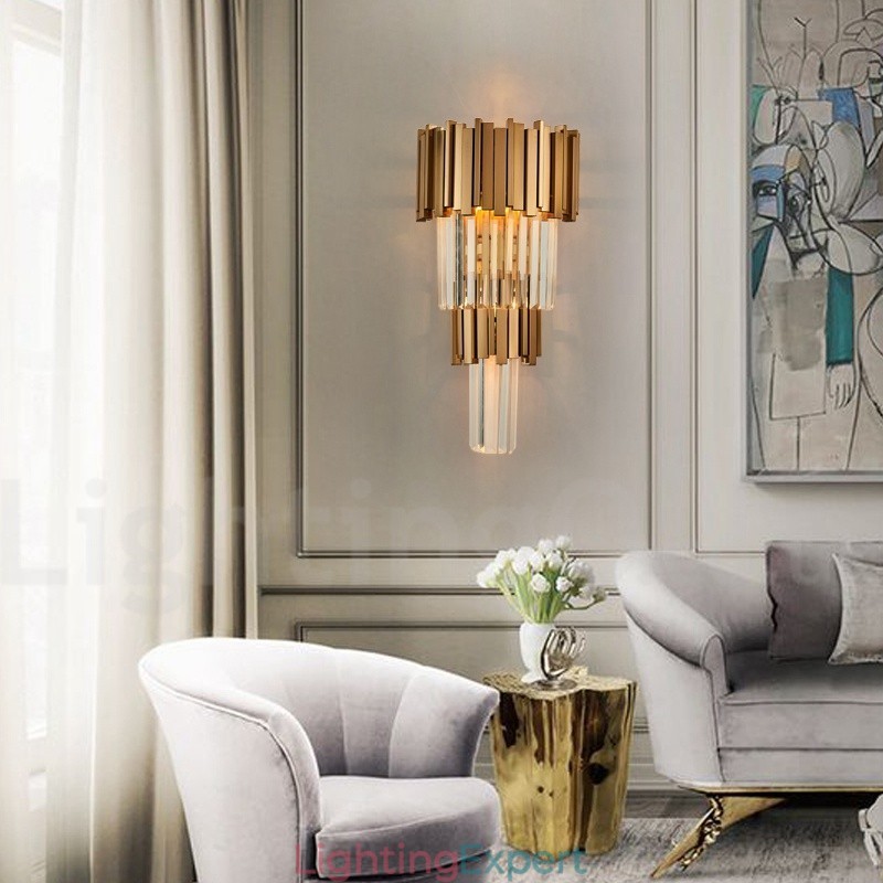 Modern Luxury K9 Crystal Wall Light with Crystal Shade