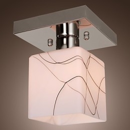 Modern Contemporary Mini Style Electroplated Metal Flush Mount