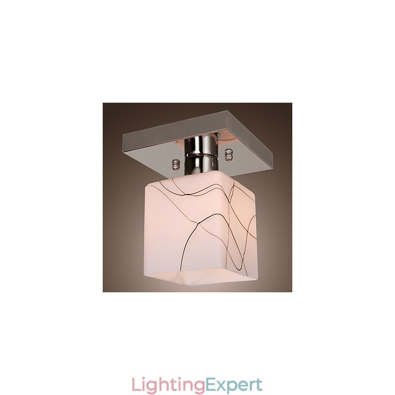 Modern Contemporary Mini Style Electroplated Metal Flush Mount