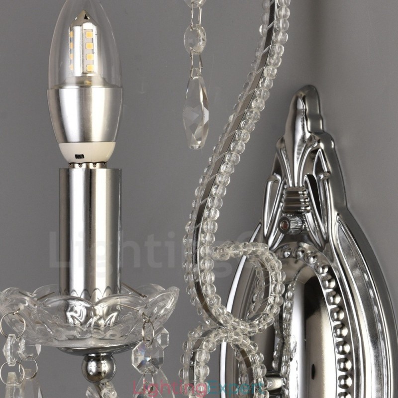 1 Light Gold Black American Style Crystal Wall Light for Living Room Dining Room Clothing Store Coffee Store Hotel
