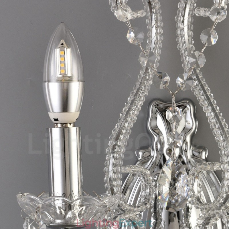 2 Light Gold Black American Style Crystal Wall Light for Living Room Dining Room Clothing Store Coffee Store Hotel