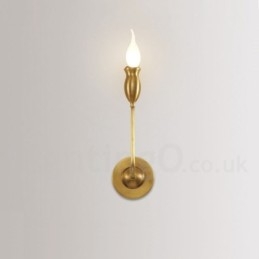 Pure Brass Luxurious Rustic Retro Vintage 1 Light Candle Wall Light Special for Hotel Bedroom Showroom Living Room Dinning Room