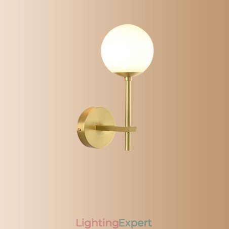 Modern Molecules Bean Wall Light with Ball Glass Shade Modern Molecules Bean Wall Light with Ball Glass Shade