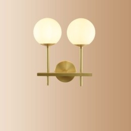 Modern Molecules Bean Wall Light with Ball Glass Shade