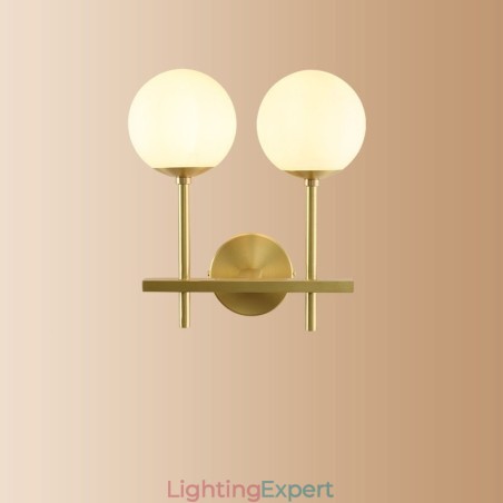 Modern Molecules Bean Wall Light with Ball Glass Shade Modern Molecules Bean Wall Light with Ball Glass Shade