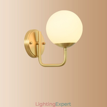 Modern Molecules Bean Wall Light with Ball Glass Shade Modern Molecules Bean Wall Light with Ball Glass Shade