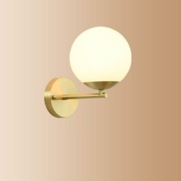Modern Molecules Bean Wall Light with Ball Glass Shade