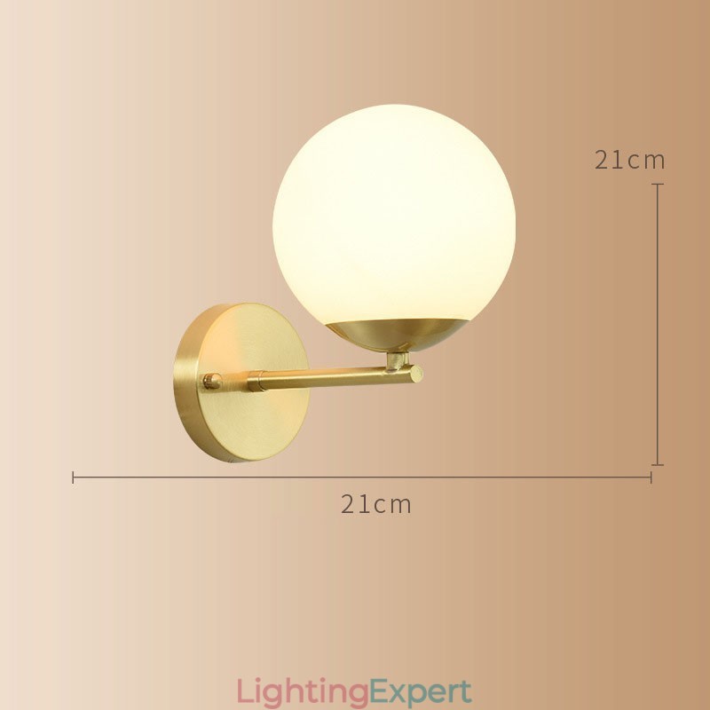 Modern Molecules Bean Wall Light with Ball Glass Shade