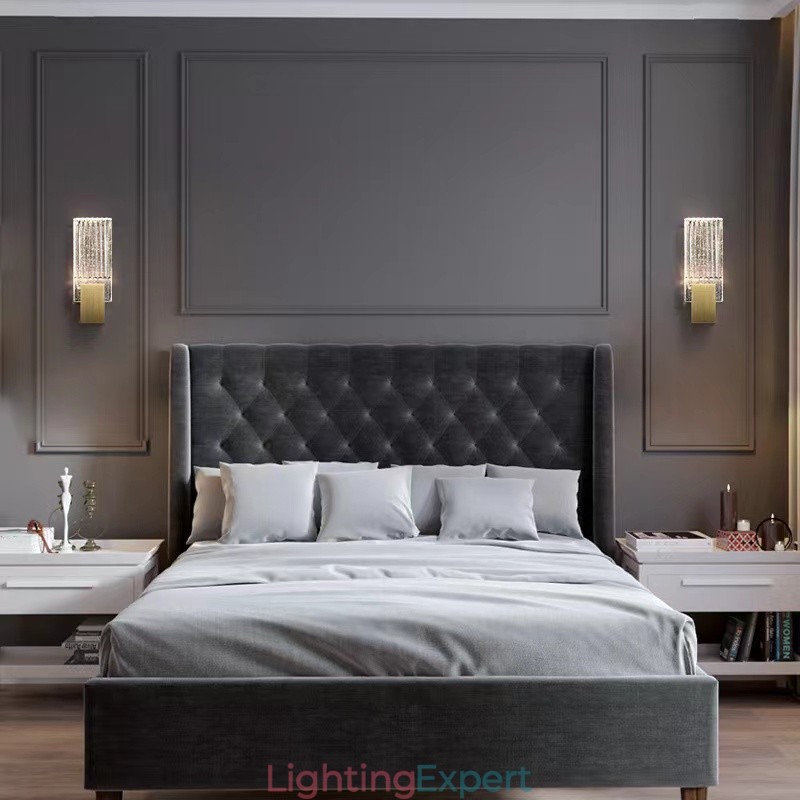 Postmodern Minimalist Living Room Crystal Wall Sconces American Art Bedside Bedroom Study Wall Sconces