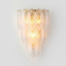 Nordic French Feather Crystal Wall Sconces Postmodern Lighting Luxury Living Room Background Wall Corridor like Hotel Panel Wall Lamp