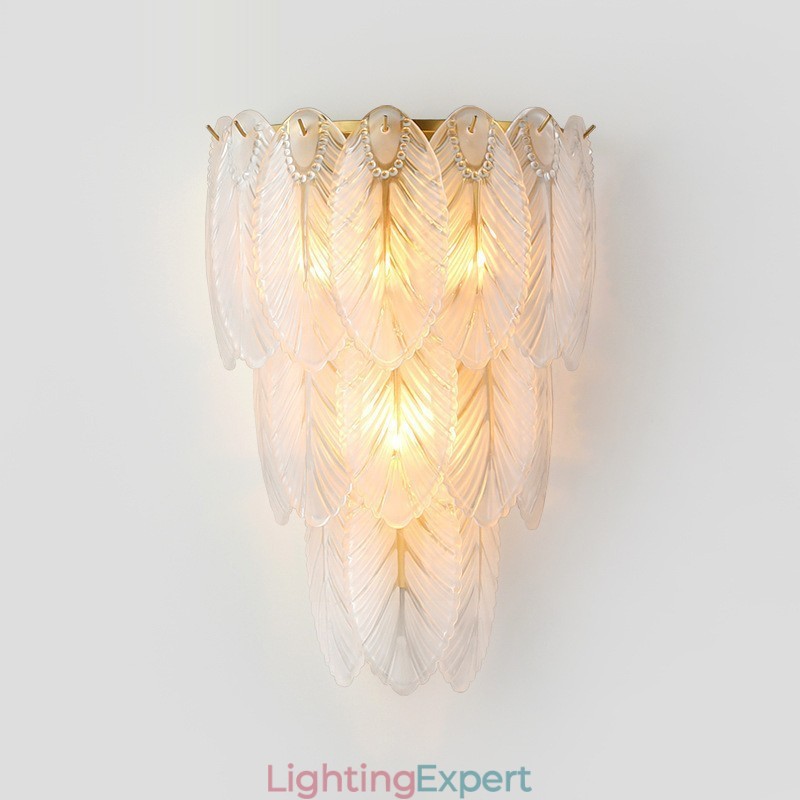 Nordic French Feather Crystal Wall Sconces Postmodern Lighting Luxury Living Room Background Wall Corridor like Hotel Panel Wall Lamp