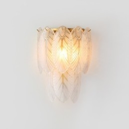 Nordic French Feather Crystal Wall Sconces Postmodern Lighting Luxury Living Room Background Wall Corridor like Hotel Panel Wall Lamp