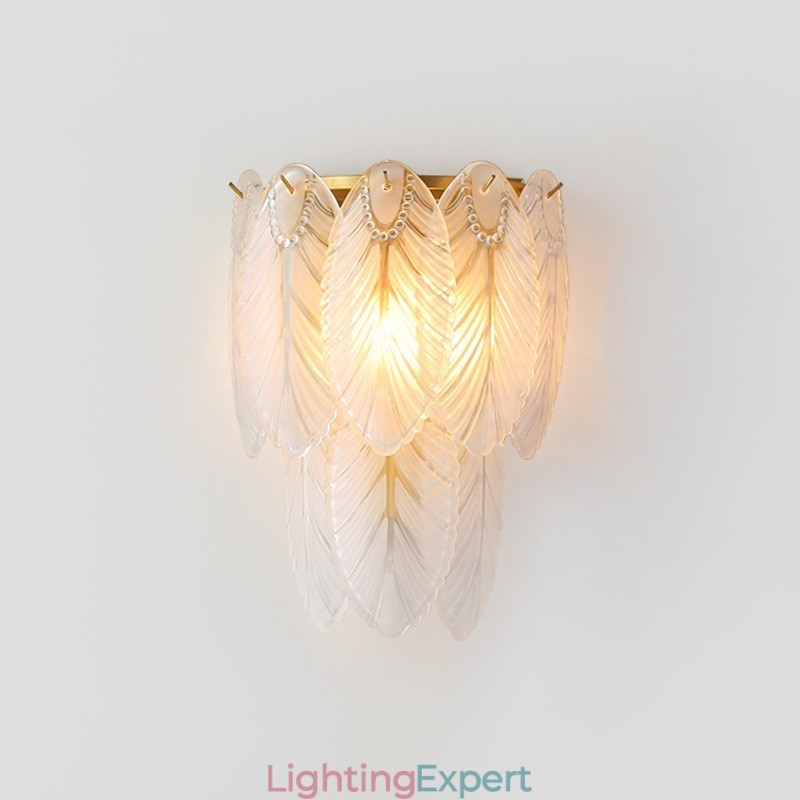 Nordic French Feather Crystal Wall Sconces Postmodern Lighting Luxury Living Room Background Wall Corridor like Hotel Panel Wall Lamp