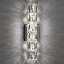 Living Room Wall Lamp Light Luxury Simple Bedroom Bedside Lamp Hotel Lobby Aisle Villa Project Stainless Steel Crystal Wall Sconces
