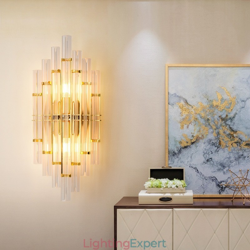 Hotel Light Luxury Crystal Wall Lamp Post modern Personality Living Room Aisle Entrance Backdrop Wall Lamp Bedroom Bedside Decorative Sconces