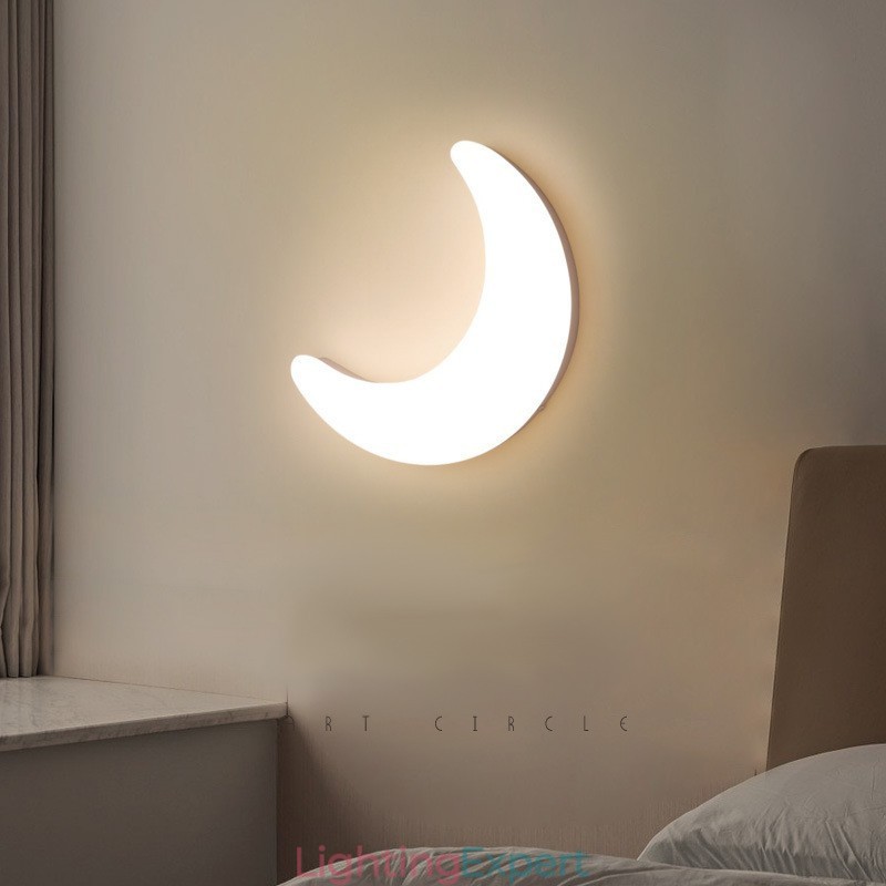 20W Nordic Indoor Moon Shape Children's Room Wall Sconces Ceiling Lights