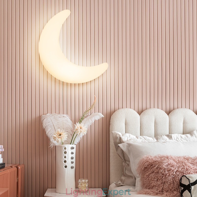 20W Nordic Indoor Moon Shape Children's Room Wall Sconces Ceiling Lights