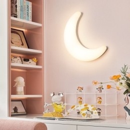 20W Nordic Indoor Moon Shape Children's Room Wall Sconces Ceiling Lights