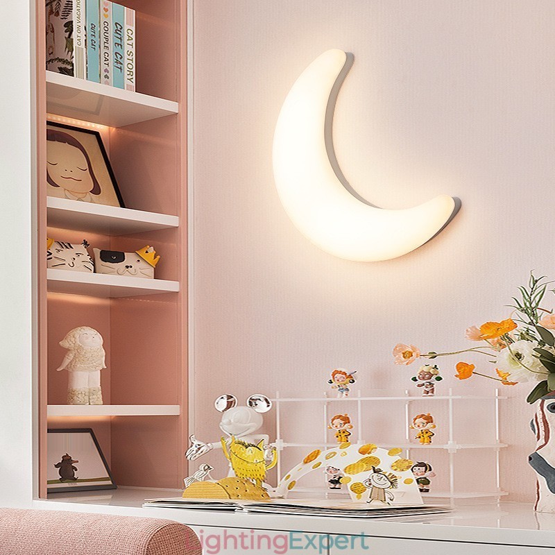 20W Nordic Indoor Moon Shape Children's Room Wall Sconces Ceiling Lights