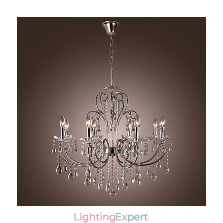 Traditional Classic Crystal Chrome Metal Chandelier Traditional Classic Crystal Chrome Metal Chandelier