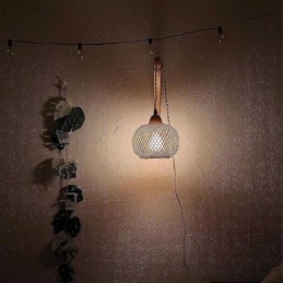 Bamboo Wall Sconce American Pastoral Retro Hemp Rope Wall Light With Plug