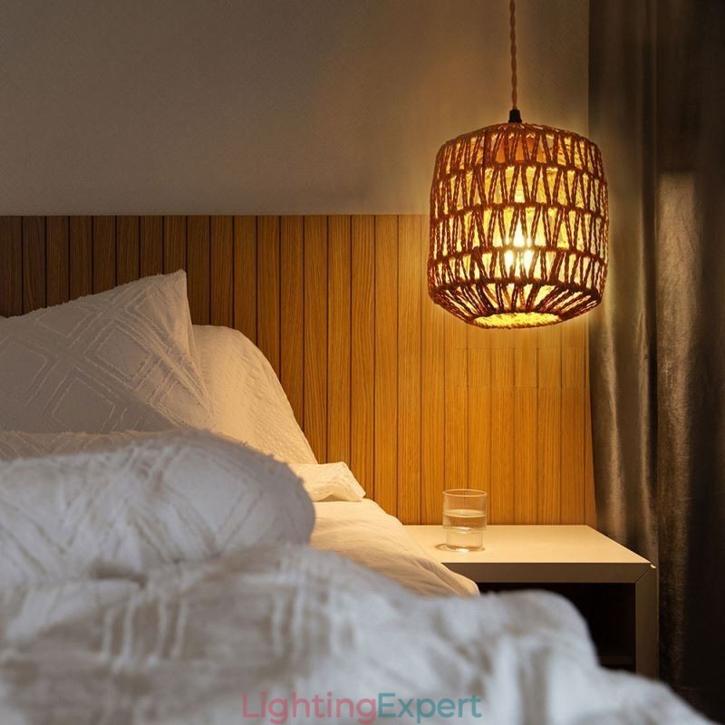 American Retro Wall Sconce 3M Hemp Rope Hanging Line Paper Rope Woven Lampshade