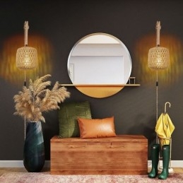 American Retro Wall Sconce 3M Hemp Rope Hanging Line Paper Rope Woven Lampshade