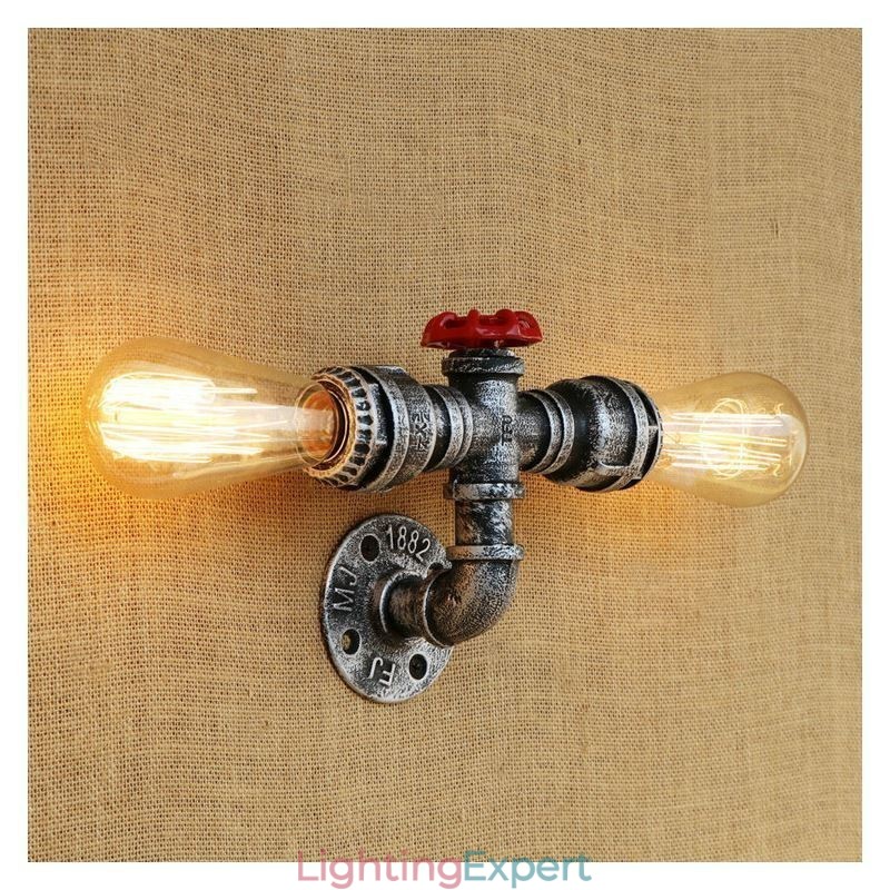Vintage Retro Water Pipe Industrial Sconces Wall Lamp