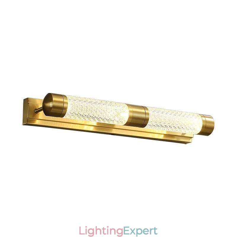 Wall Lamp Brass Acrylic Cylinder Mirror Front Light