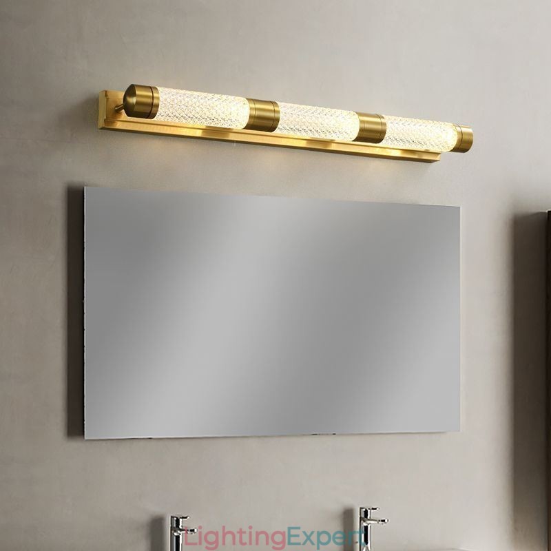 Wall Lamp Brass Acrylic Cylinder Mirror Front Light