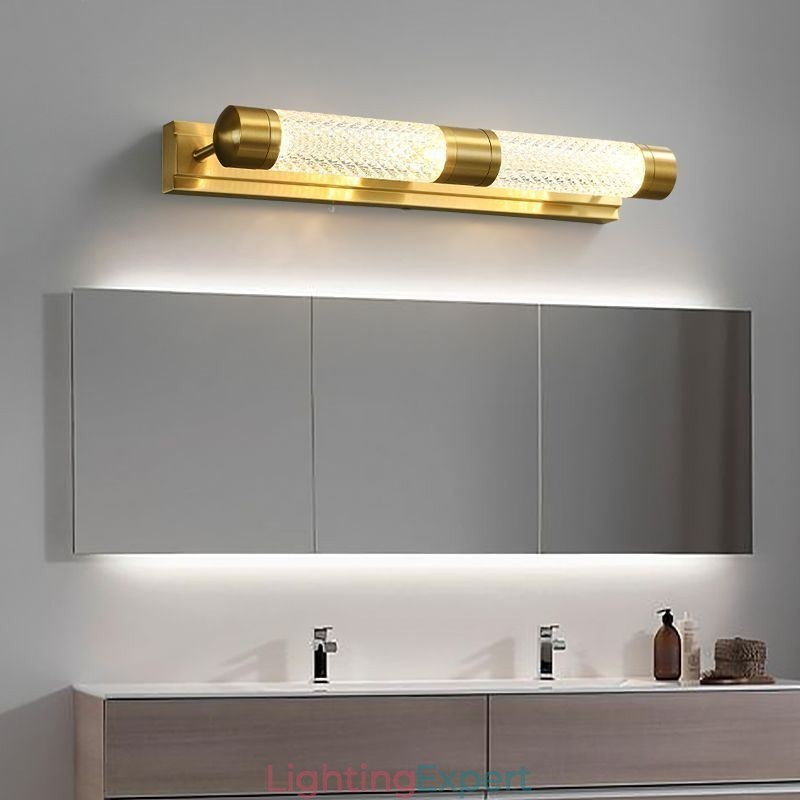 Wall Lamp Brass Acrylic Cylinder Mirror Front Light
