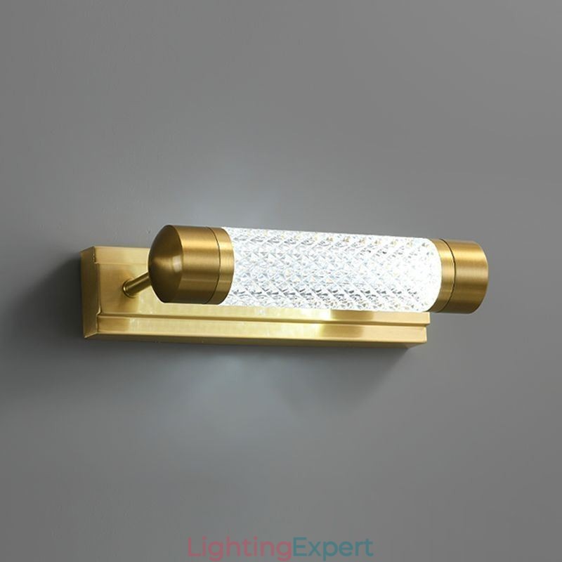 Wall Lamp Brass Acrylic Cylinder Mirror Front Light