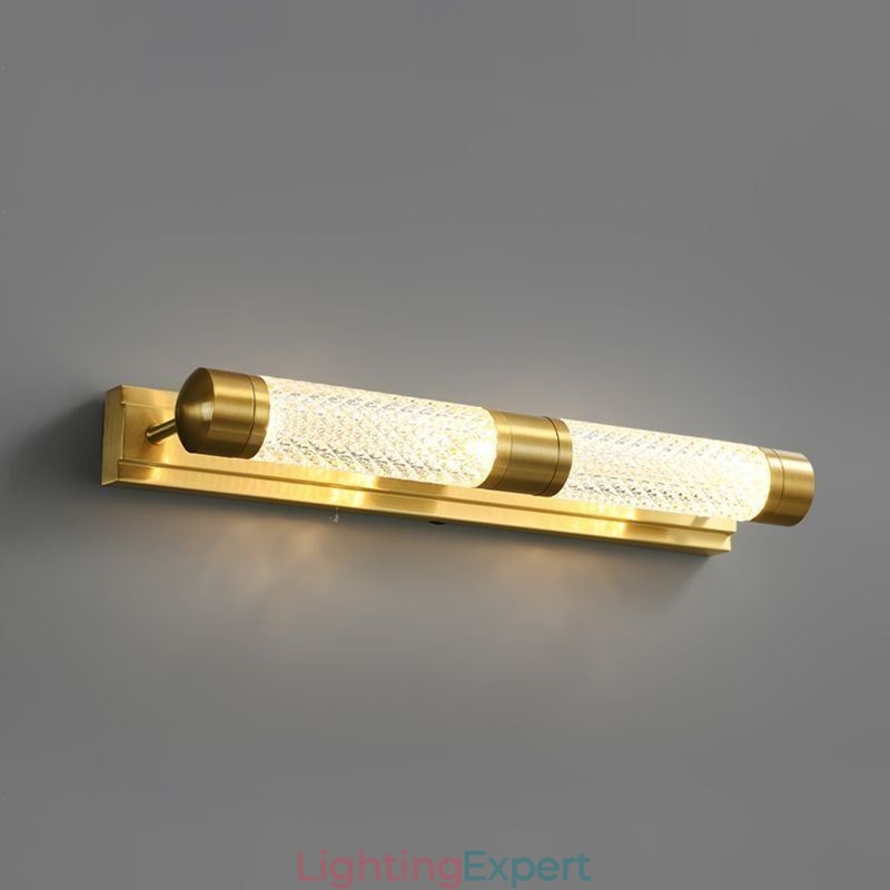 Wall Lamp Brass Acrylic Cylinder Mirror Front Light