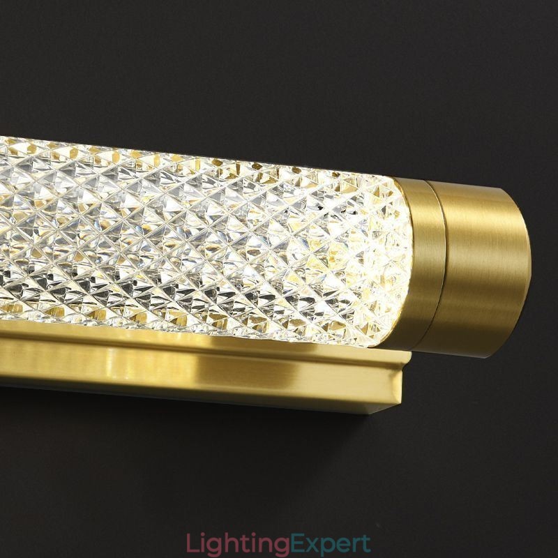 Wall Lamp Brass Acrylic Cylinder Mirror Front Light