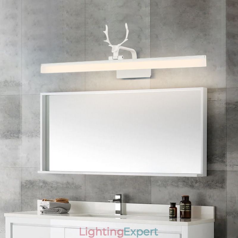 Antler Mirror Front Light Acrylic Wall Lamp Washroom Makeup Light Fixture