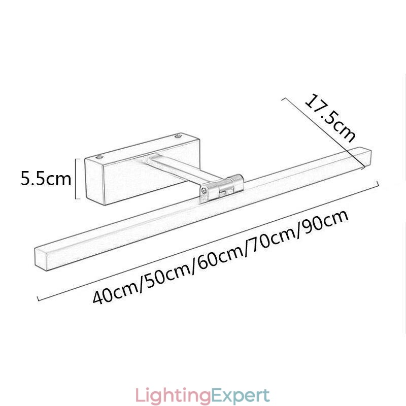 Nordic Style Mirror Front Light Angle Adjustable Wall Lamp Washroom