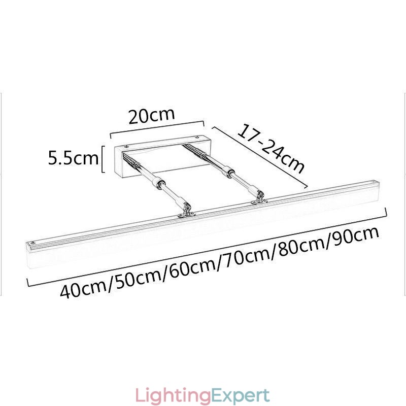 Mirror Front Light Acrylic Stretchable Sconce Lamp Washroom Corridor