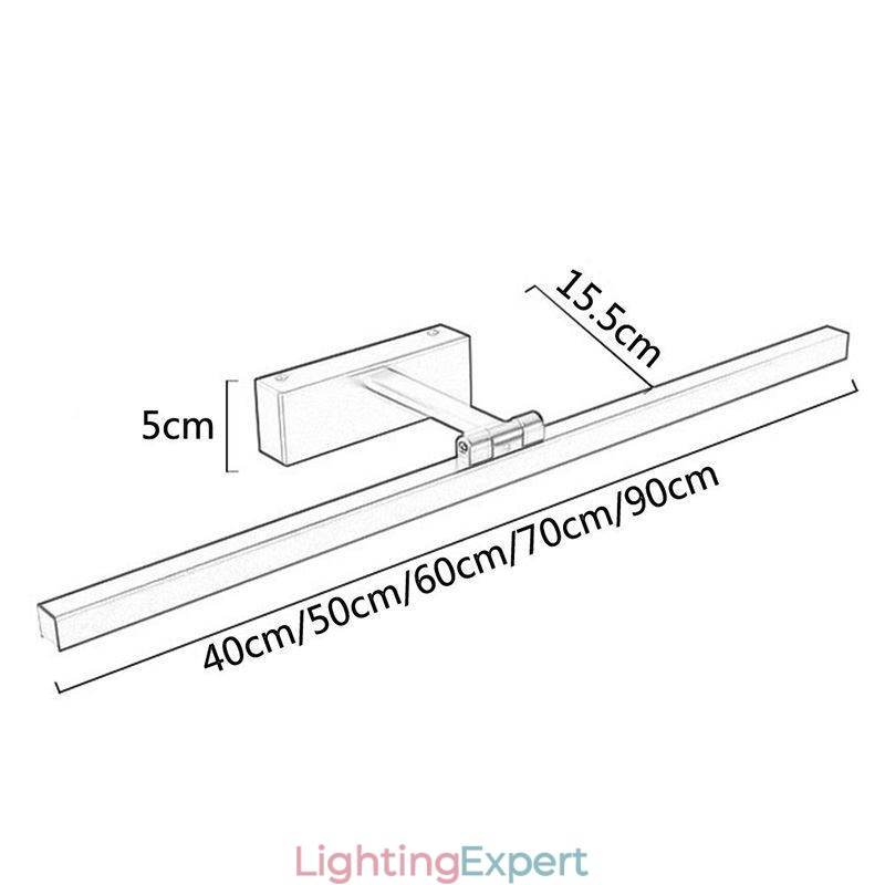 Nordic Style Mirror Front Light Angle Adjustable Wall Sconce Washroom