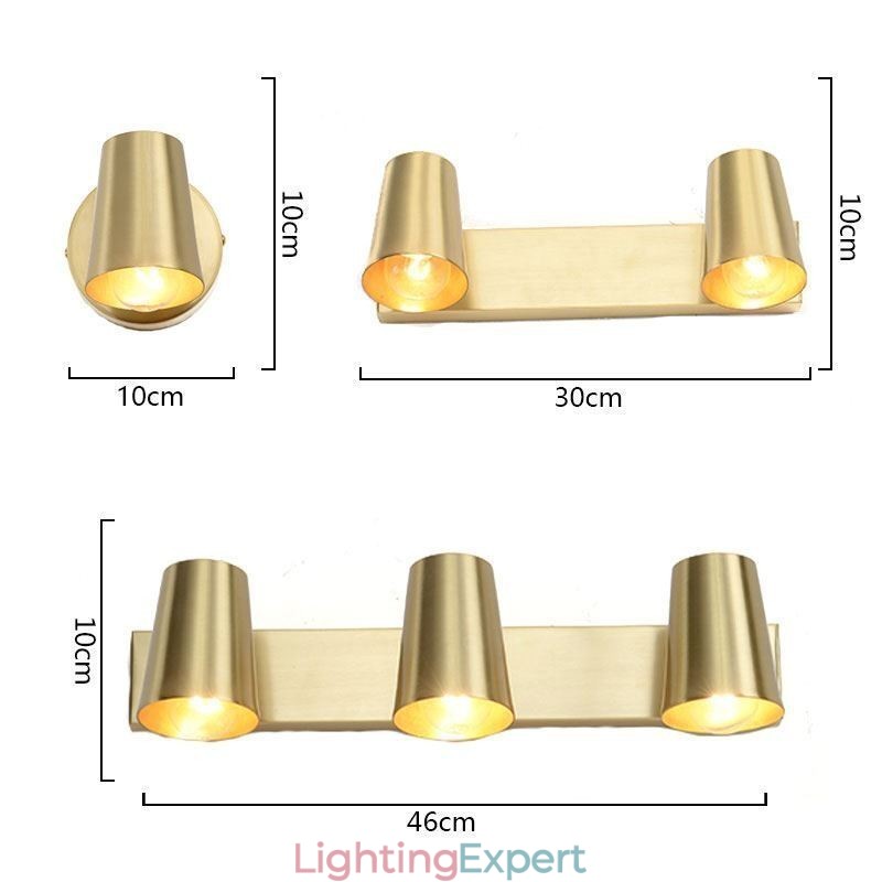 Nordic Brass Mirror Front Light Spot Wall Lamp