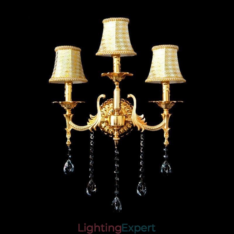 European Wall Lamp Luxurious Wall Sconce Crystal Drop Decoration Lamp Bedside Lighting