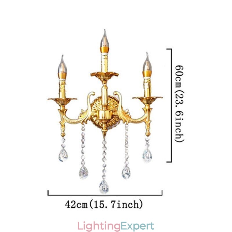 European Wall Lamp Luxurious Wall Sconce Crystal Drop Decoration Lamp Bedside Lighting