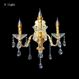 European Wall Lamp Luxurious Wall Sconce Crystal Drop Decoration Lamp Bedside Lighting